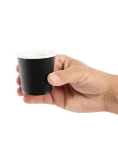 Gobelets jetables à café espresso Fiesta Recyclable noirs 120ml x1000 2