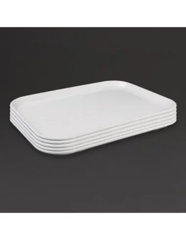 Plateau self-service en fibre de verre Olympia Kristallon gris clair 355 x 460mm