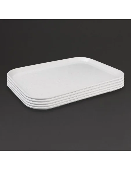 Plateau self-service en fibre de verre Olympia Kristallon gris clair 355 x 460mm