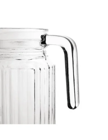 Pichet rainuré en verre Olympia (Lot de 6)