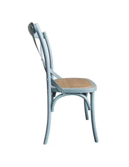 Chaises en bois patiné avec dossier croisé Bolero bleues (Lot de 2)