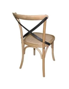 Chaises en bois patiné avec dossier croisé Bolero naturel (Lot de 2) 2