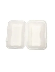 Boîtes repas en bagasse compostables avec couvercle à charnière Vegware 228mm (Lot de 200) 2