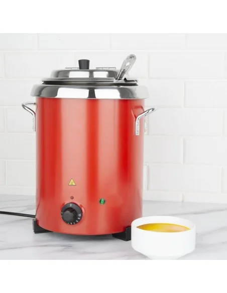 Marmite à soupe rouge avec poignées Buffalo