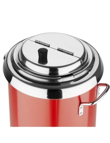 Marmite à soupe rouge avec poignées Buffalo