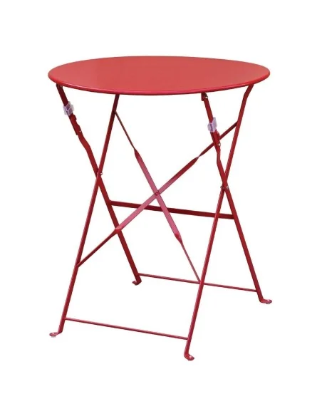Table de terrasse en acier Bolero rouge