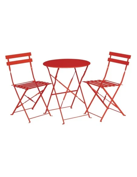 Table de terrasse en acier Bolero rouge