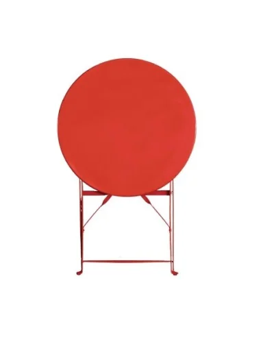 Table de terrasse en acier Bolero rouge
