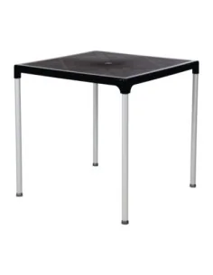 Table carrée avec pieds aluminium Bolero noire 750mm 2