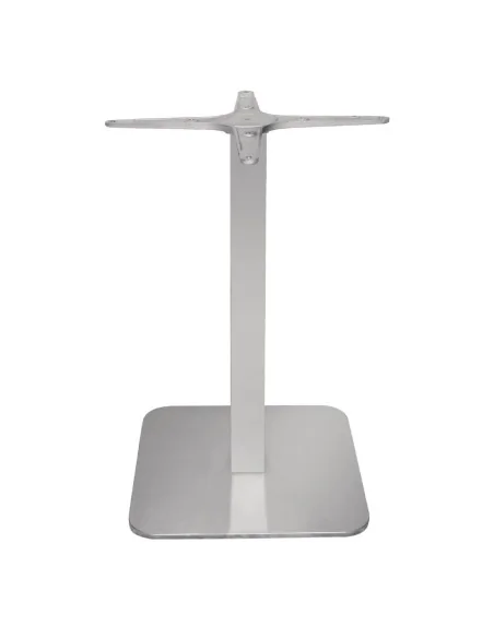 Pied de table carré en acier inoxydable Bolero
