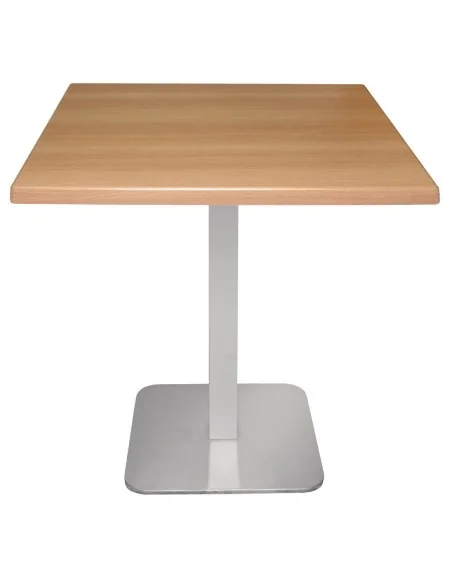 Pied de table carré en acier inoxydable Bolero