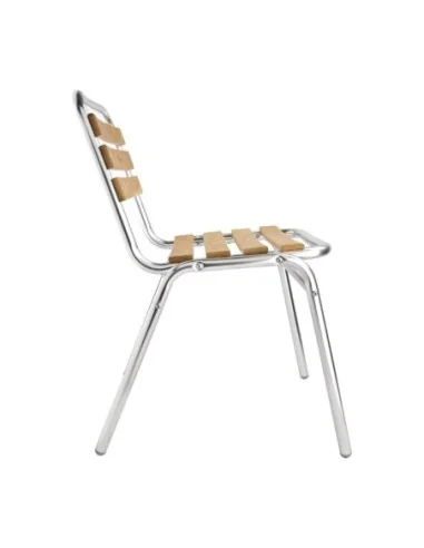 Chaises bistro frêne et aluminium Bolero (Lot de 4)