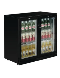 Arrière-bar deux portes pivotantes Polar Série G noir 208L 2