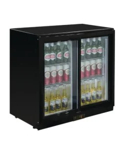 Arrière-bar deux portes coulissantes Polar Série G noir 208L 2