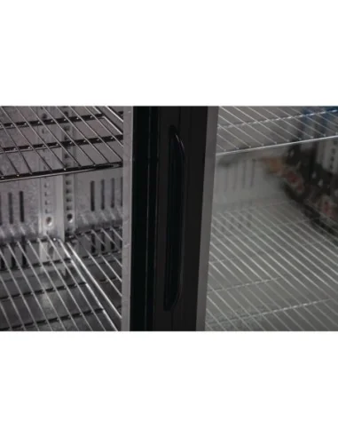 Arrière-bar deux portes coulissantes Polar Série G noir 208L