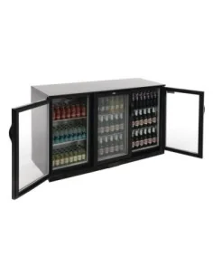 Arrière-bar trois portes pivotantes Polar Série G noir 330L 2
