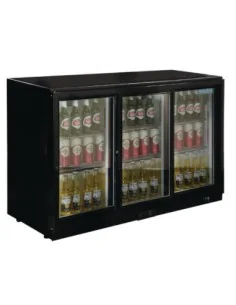 Arrière-bar trois portes coulissantes Polar Série G noir 330L 2