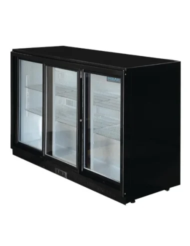 Arrière-bar trois portes coulissantes Polar Série G noir 330L