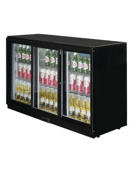 Arrière-bar trois portes coulissantes Polar Série G noir 330L