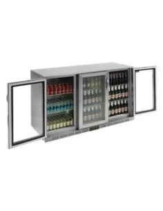 Arrière-bar trois portes pivotantes Polar Série G inox 330L 2