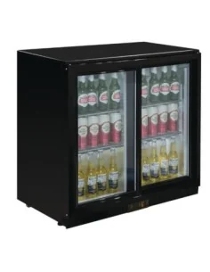 Arrière-bar deux portes coulissantes Polar série G noir 198L 2