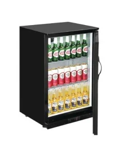 Arrière-bar une porte pleine noir Polar Série G 900mm 138L 2