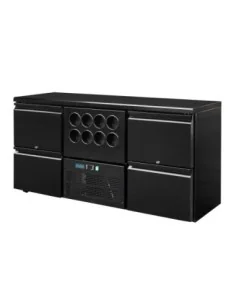 Arrière-bar Polar Série U 4 tiroirs et rafraîchisseur à vin pour 8 bouteilles 2