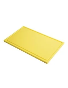 Planche à découper avec rigole GN1/2 en polyéthylène haute densité Gastro M  jaune