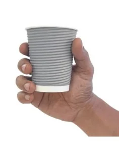 Gobelets paroi ondulée Fiesta Recyclable anthracite 225ml (lot de 25) 2