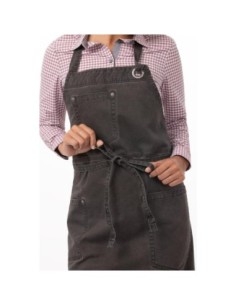 Tablier bavette Chef Works Urban Dorset taupe 2