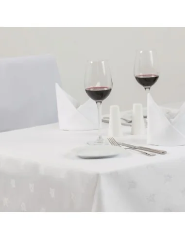 Nappe rectangulaire blanche feuilles de lierre Mitre Luxury Luxor 1350 x 2300mm