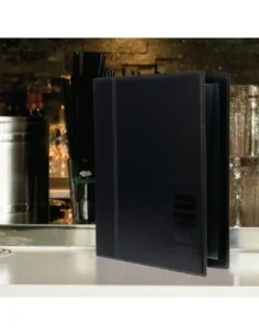 Protège-menus contemporain Securit A4 noir 2