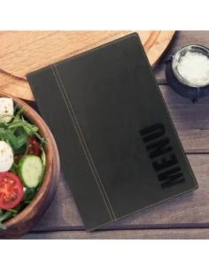 Protège-menus contemporain Securit A5 noir 2