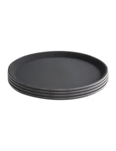 Plateau antidérapant en fibre de verre Olympia Kristallon rond noir 280mm 2