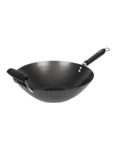 Wok antiadhésif fond plat 35cm