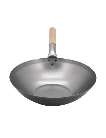 Wok en acier doux Vogue 33 cm