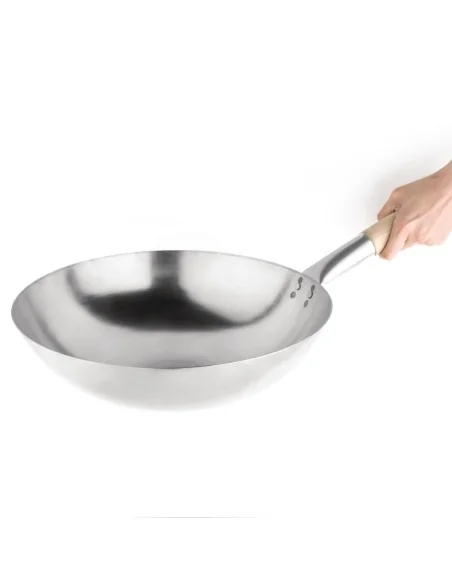 Wok conique en acier doux Vogue 35,6cm