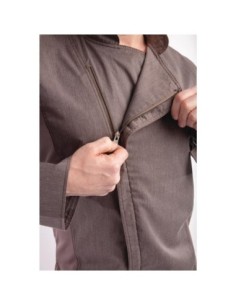 Veste de cuisine mixte légère à fermeture éclair Hartford Chef Works Urban gris graphite S 2