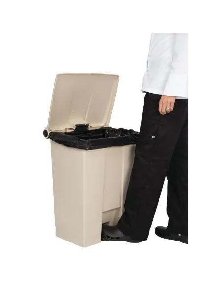 Conteneur à pédale Rubbermaid Step-On beige 68L
