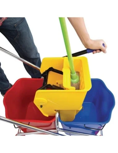 Seau à mop double avec presse d'essorage Jantex
