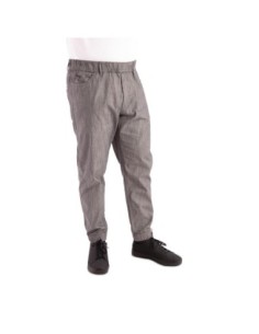 Pantalon de cuisine Works Urban Jogger 257 à fines rayures noires et blanches M 2