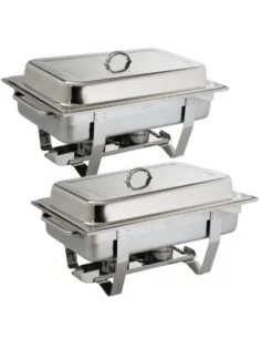 OFFRE SPÉCIALE Lot de 2 chafing dish Milan GN 1/1 + 72 capsules de gel combustible Olympia 2