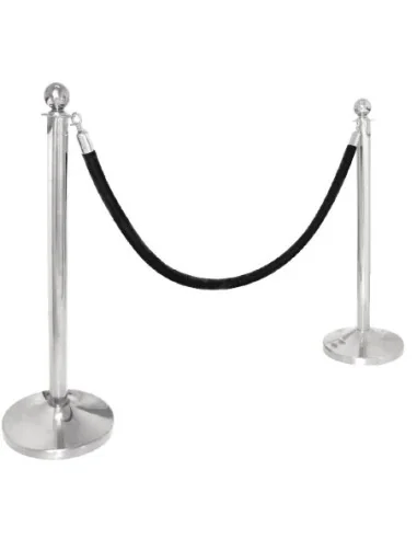 Poteau d accueil en acier inoxydable Bolero chromé à tête ronde