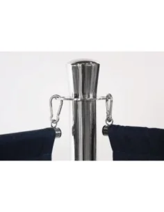 Poteau d accueil en acier inoxydable Bolero chromé à tête plate 2