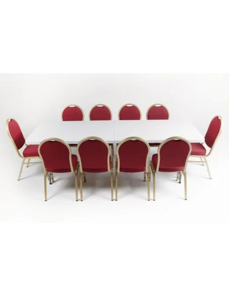 Table pliable au centre Bolero blanche 2430mm