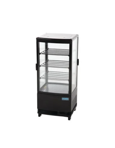 Vitrine réfrigérée porte incurvée économe en énergie Polar série C noire 86L