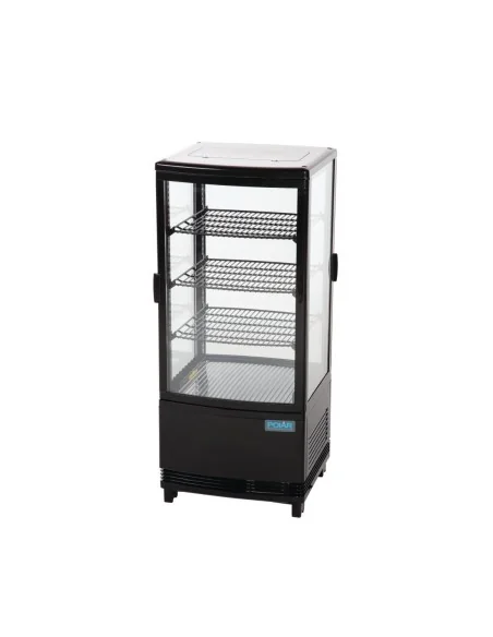 Vitrine réfrigérée porte incurvée économe en énergie Polar série C noire 86L