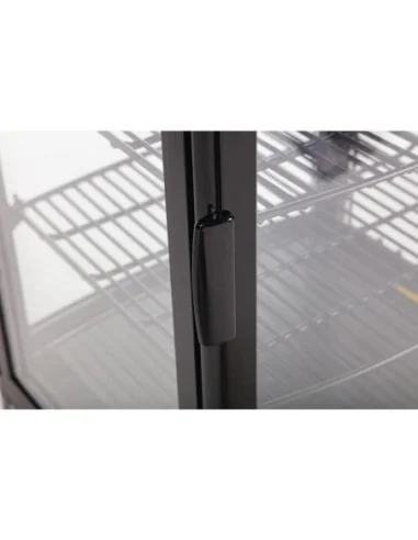 Vitrine réfrigérée porte incurvée économe en énergie Polar série C noire 86L