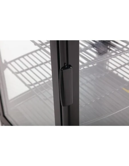 Vitrine réfrigérée porte incurvée économe en énergie Polar série C noire 86L