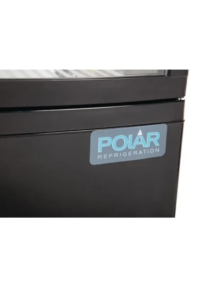 Vitrine réfrigérée porte incurvée économe en énergie Polar série C noire 86L